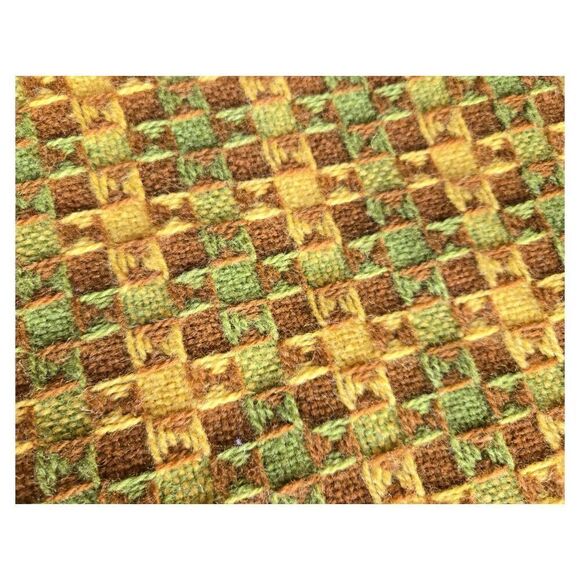 Vintage 1960's Farbio Woven Checkered Throw Blanket - Picture 6 of 8